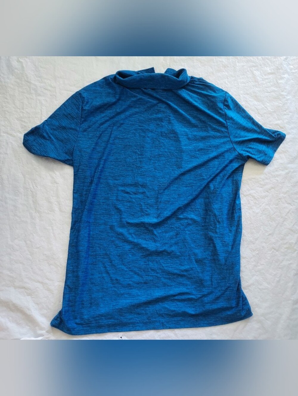 Men's Performance Polo in Heathered Blue - Picture 2 of 2
